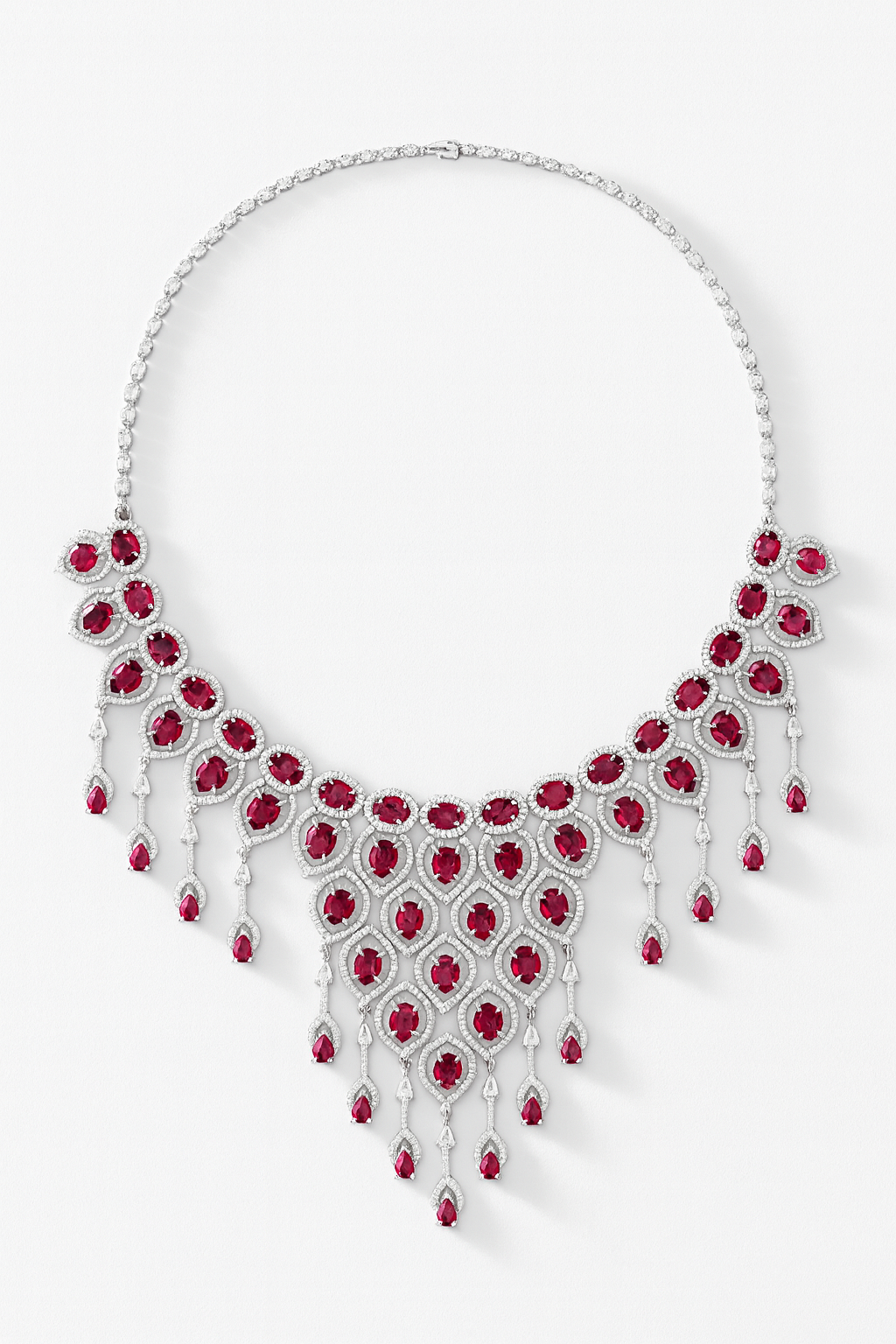Majestic Ruby Cascade Necklace