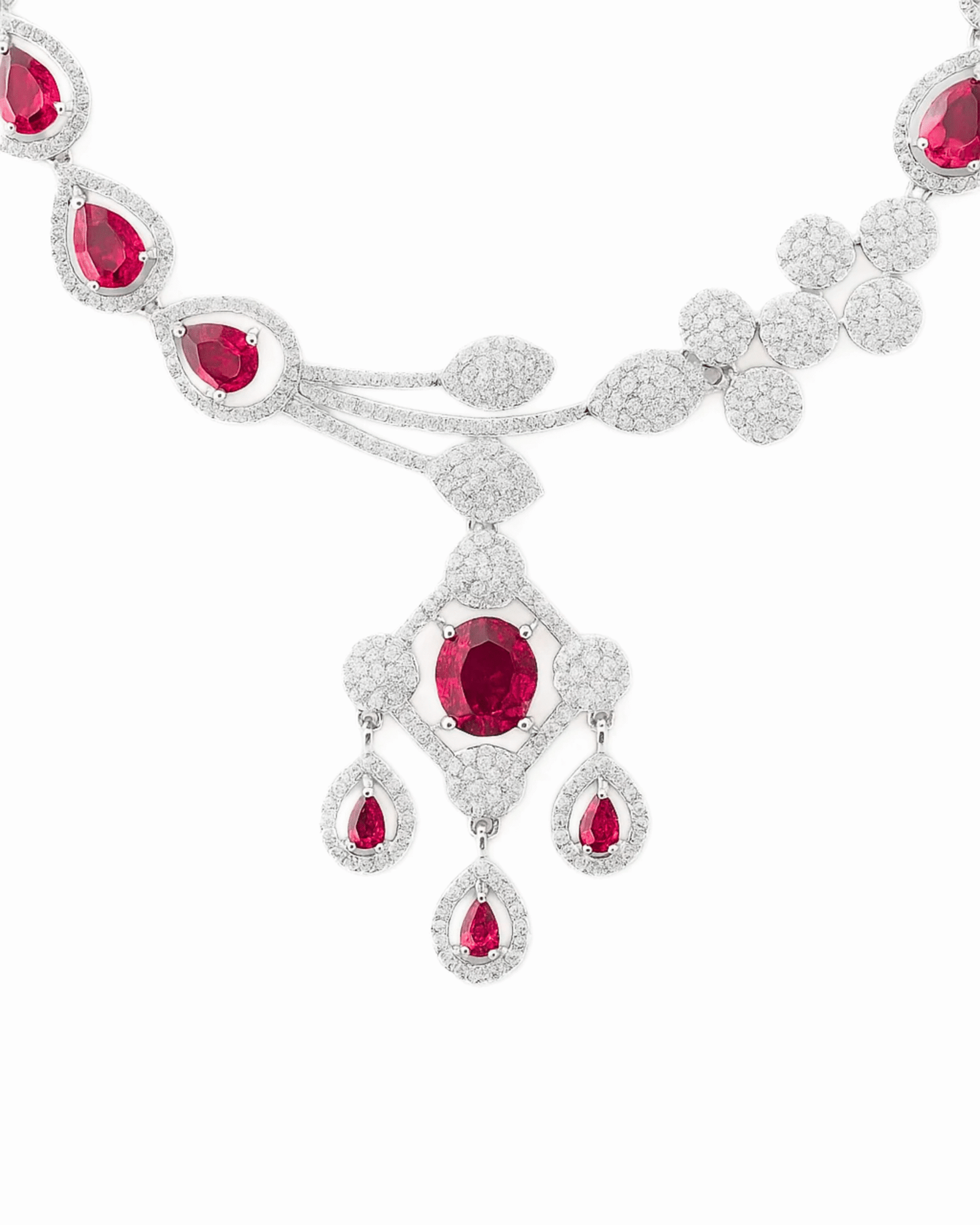 Crimson Vine Cascade Necklace - Image 5