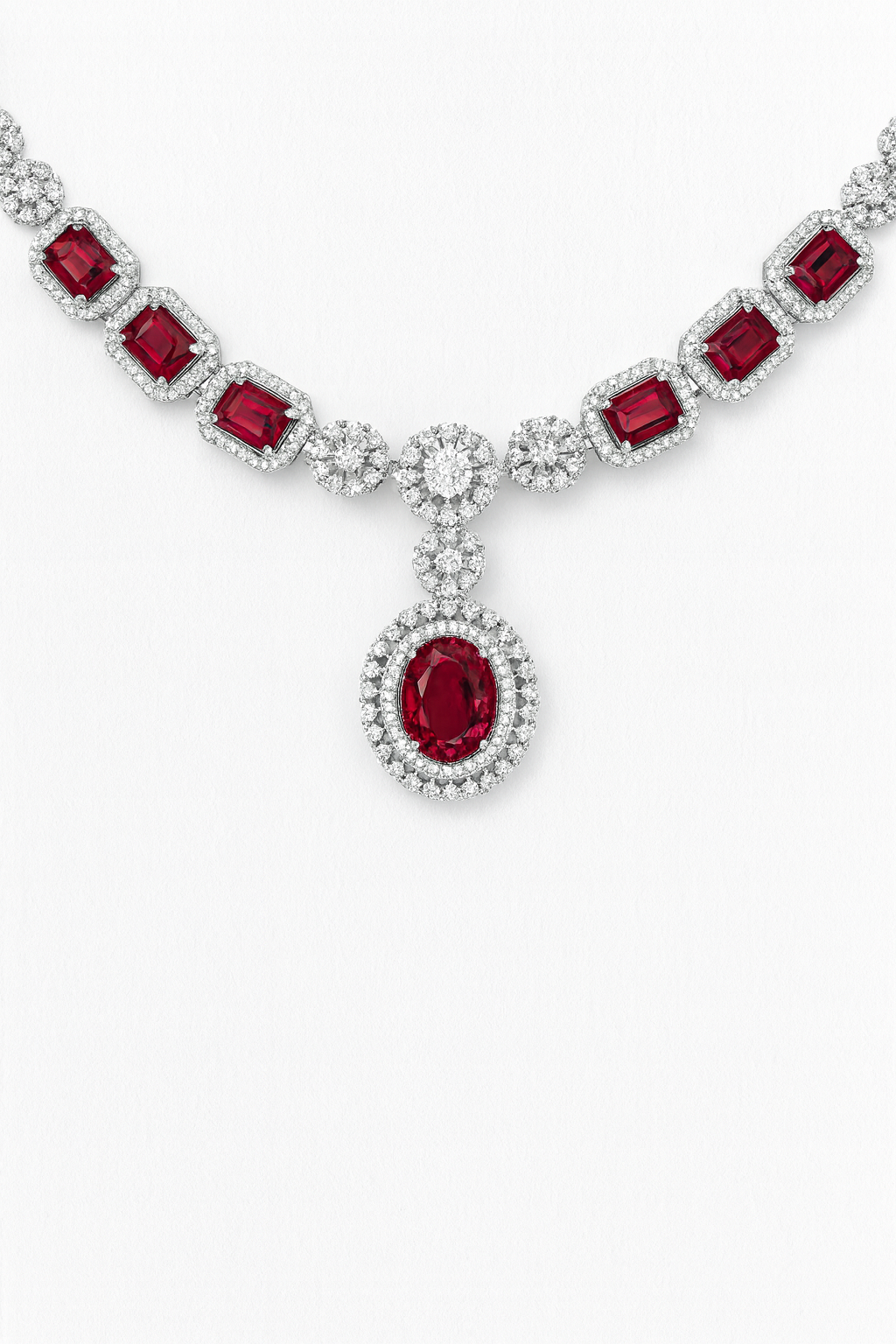 Ruby Halo Necklace
