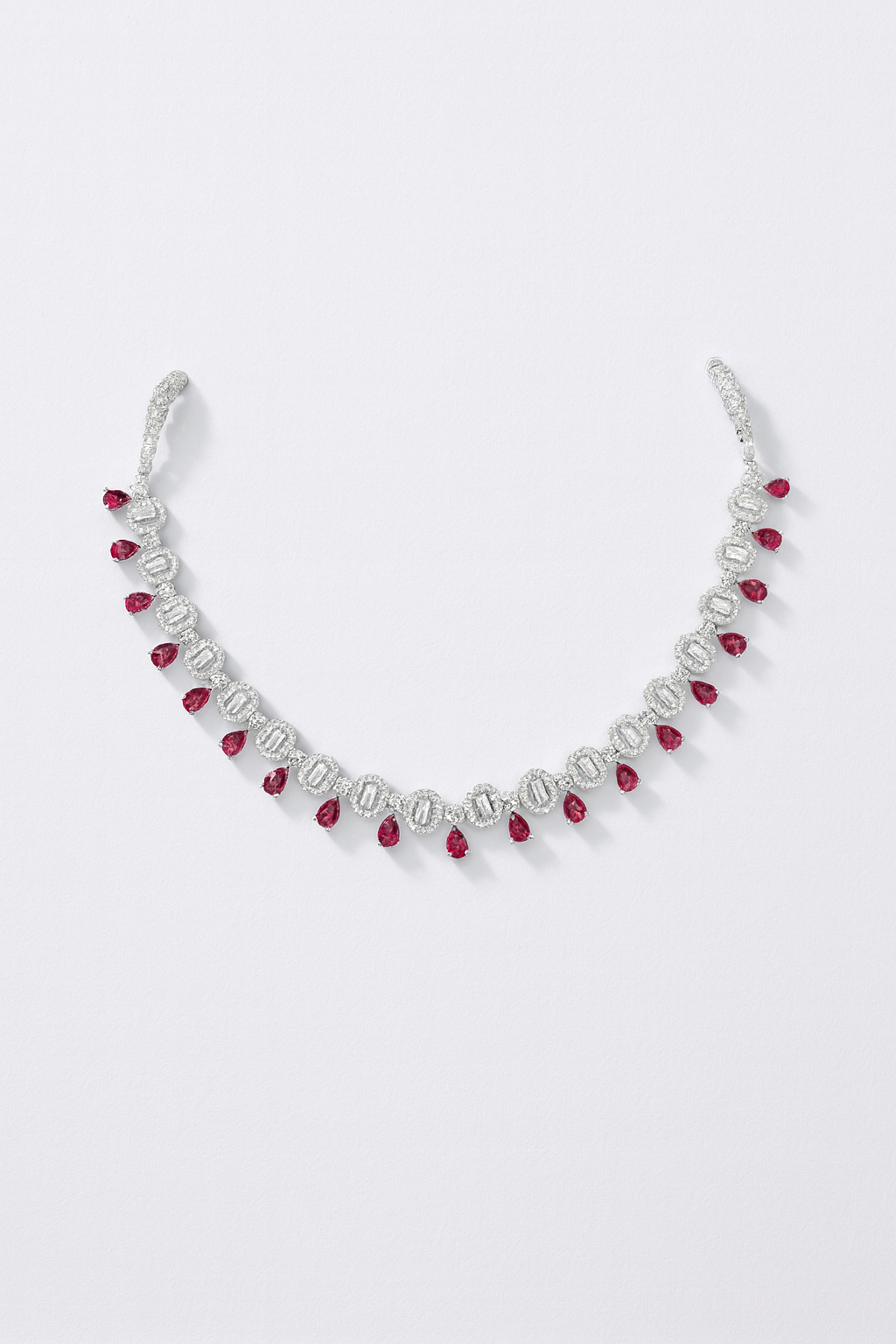 Ruby Cascade Diamond Necklace