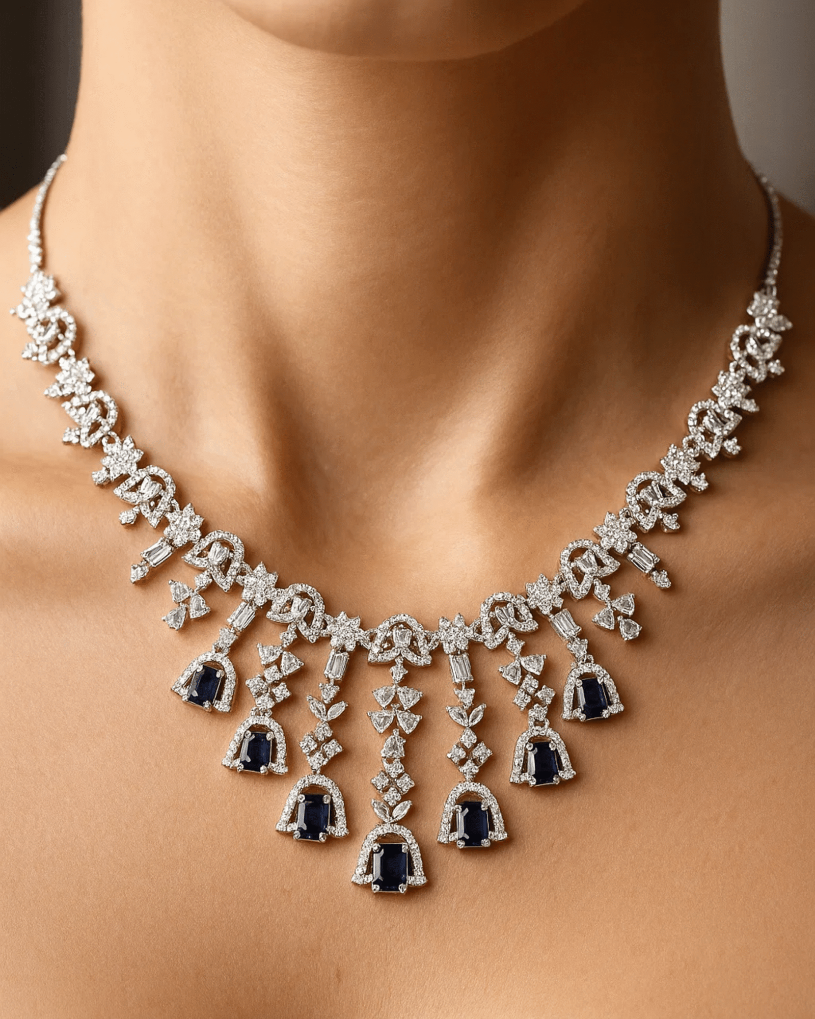 Royal Cascade Sapphire Necklace - Image 3