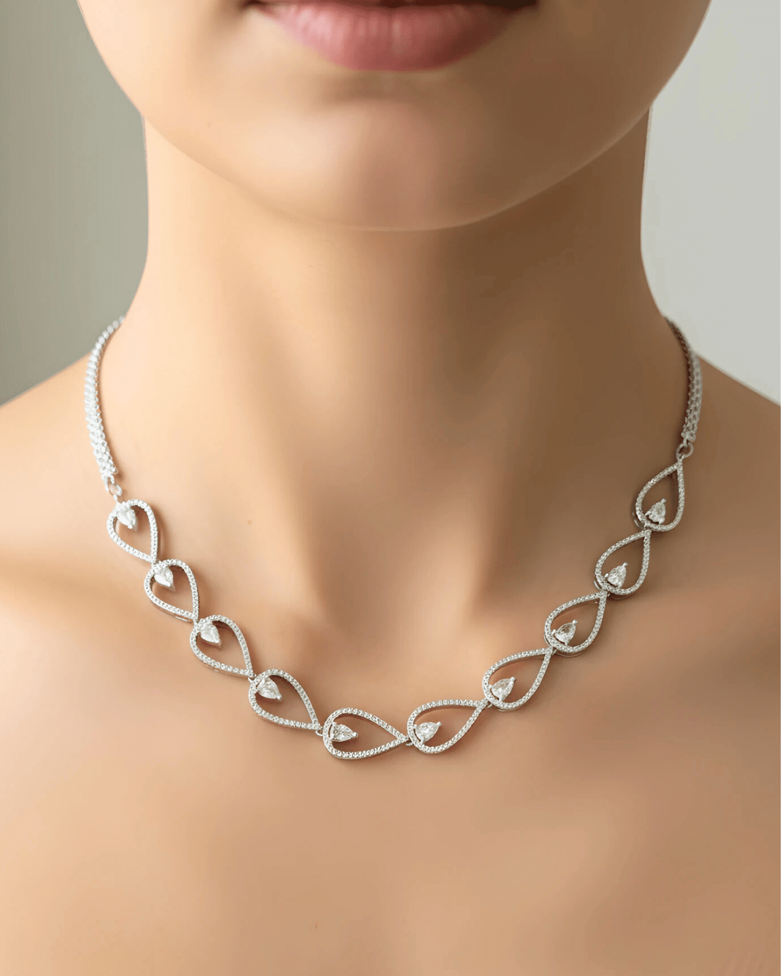 Teardrop Diamond Necklace - Image 2