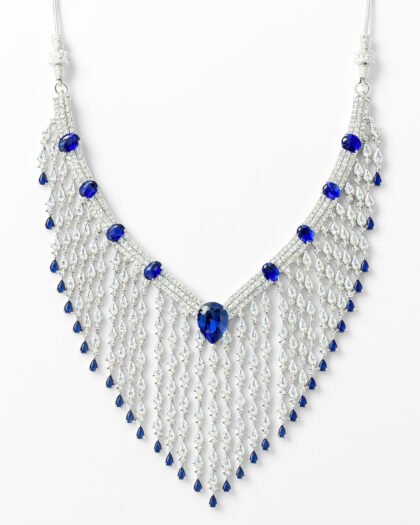 Sapphire Fringe Cascade Necklace