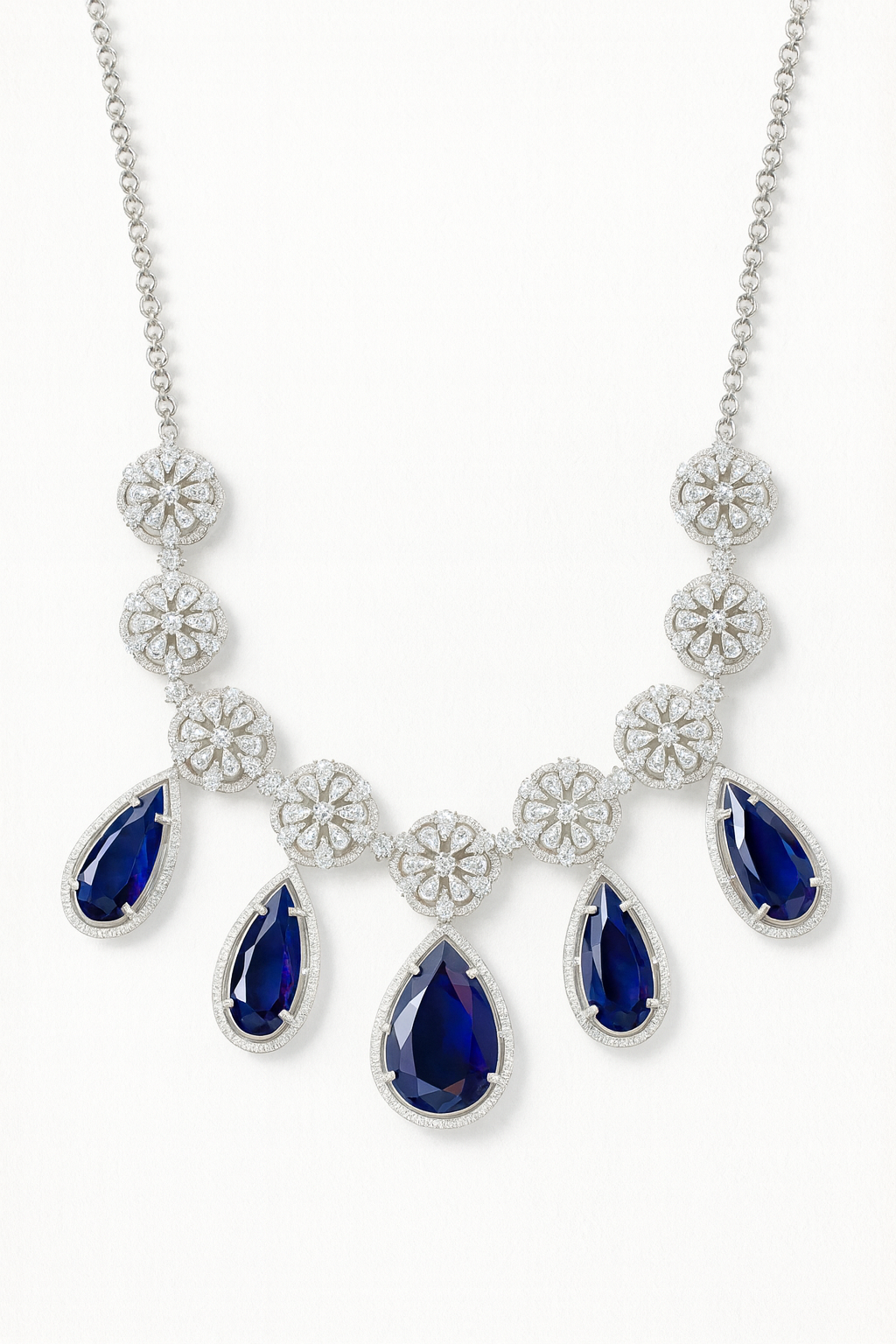 Midnight Sapphire Bloom Necklace
