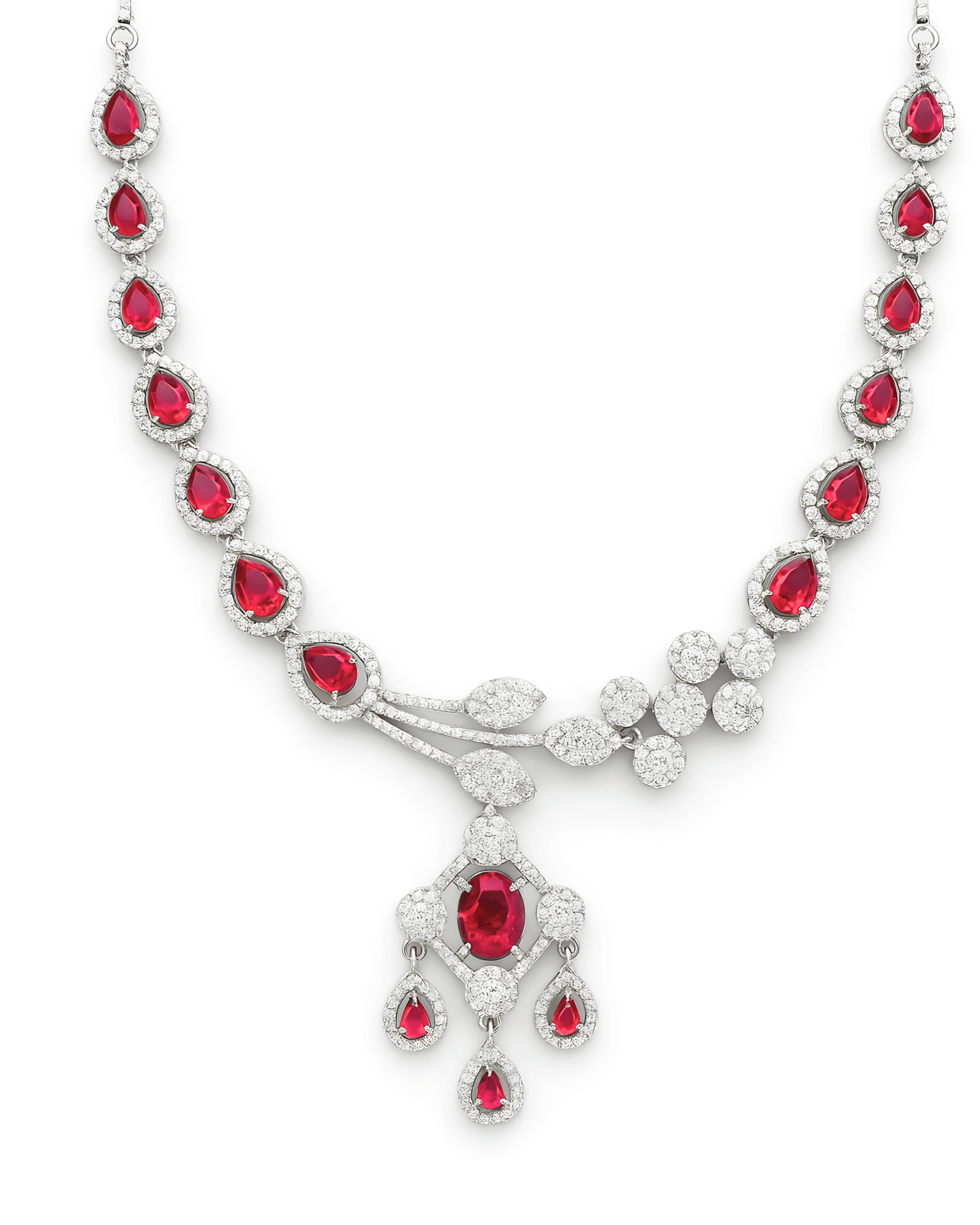 Crimson Vine Cascade Necklace