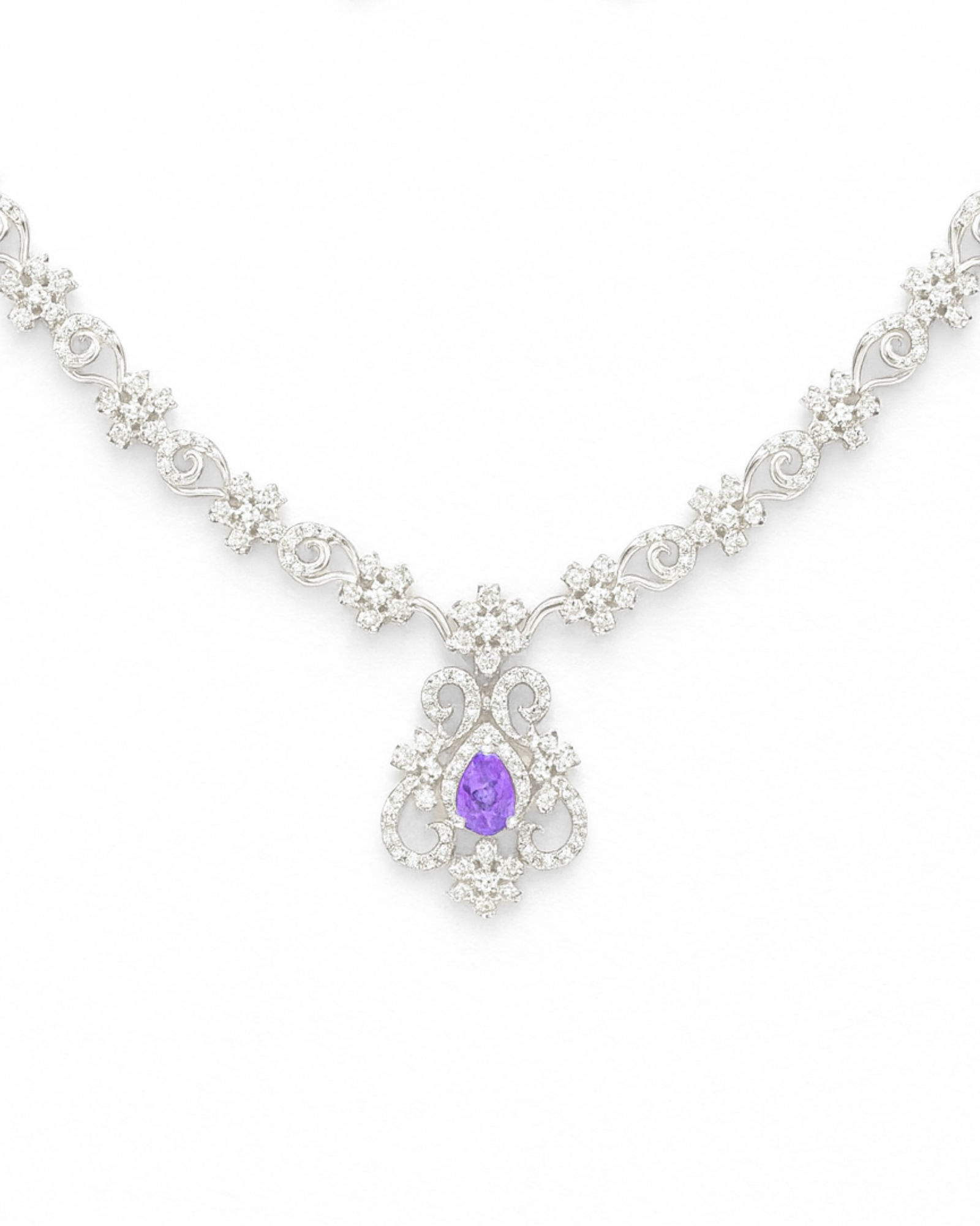 Amethyst Blossom Scroll Necklace