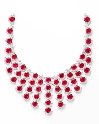 Crimson Cascade Ruby Necklace