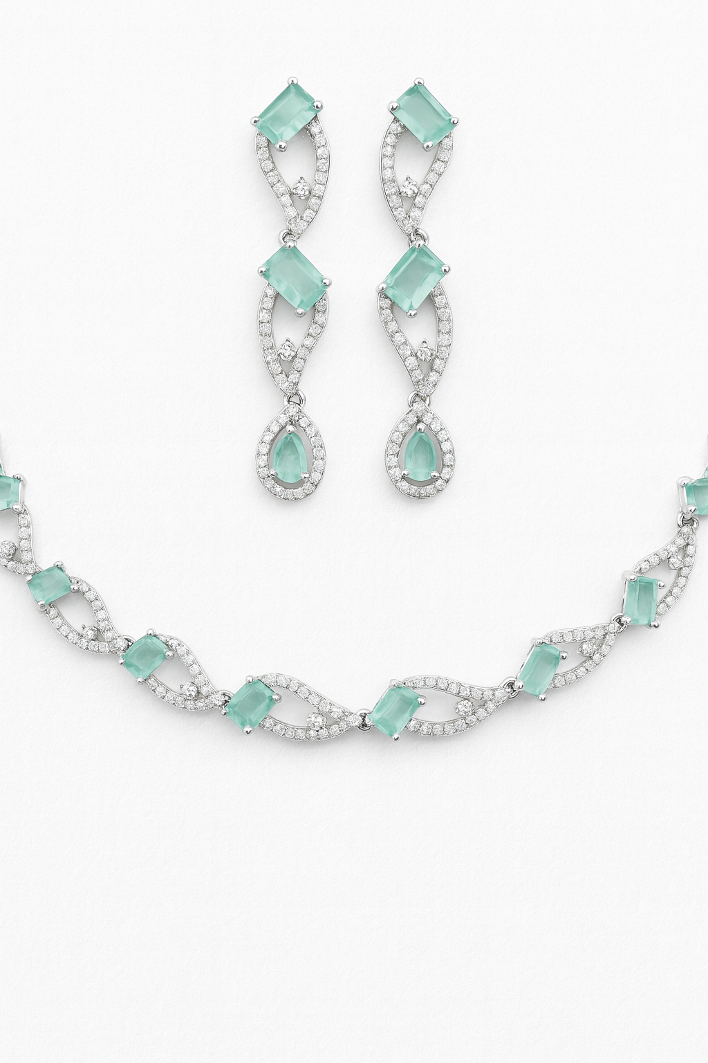 Aqua Glow Diamond Necklace
