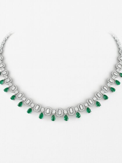 Emerald Elegance Diamond Necklace