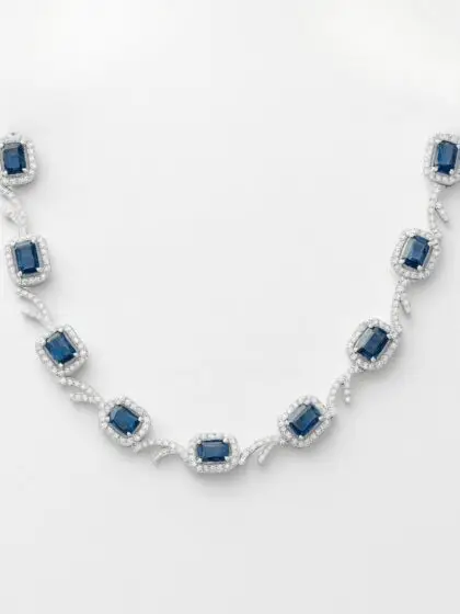 Sapphire Elegance Diamond Necklace