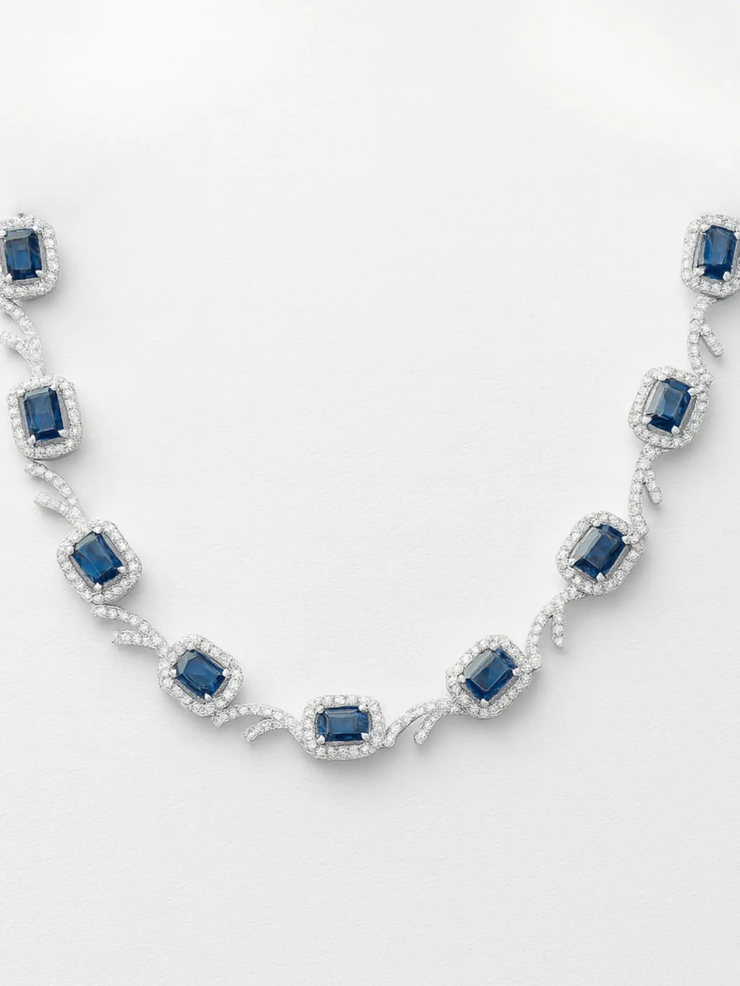 Sapphire Elegance Diamond Necklace