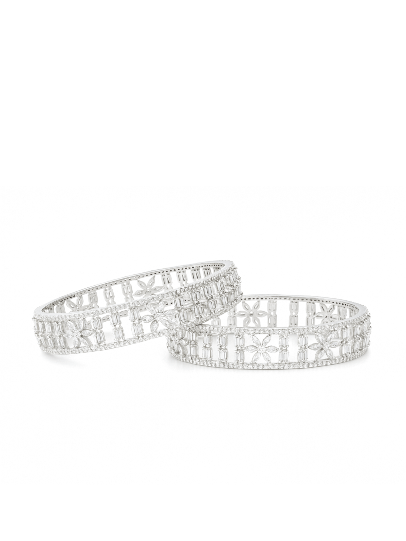Regal Diamond Baguette Bangles