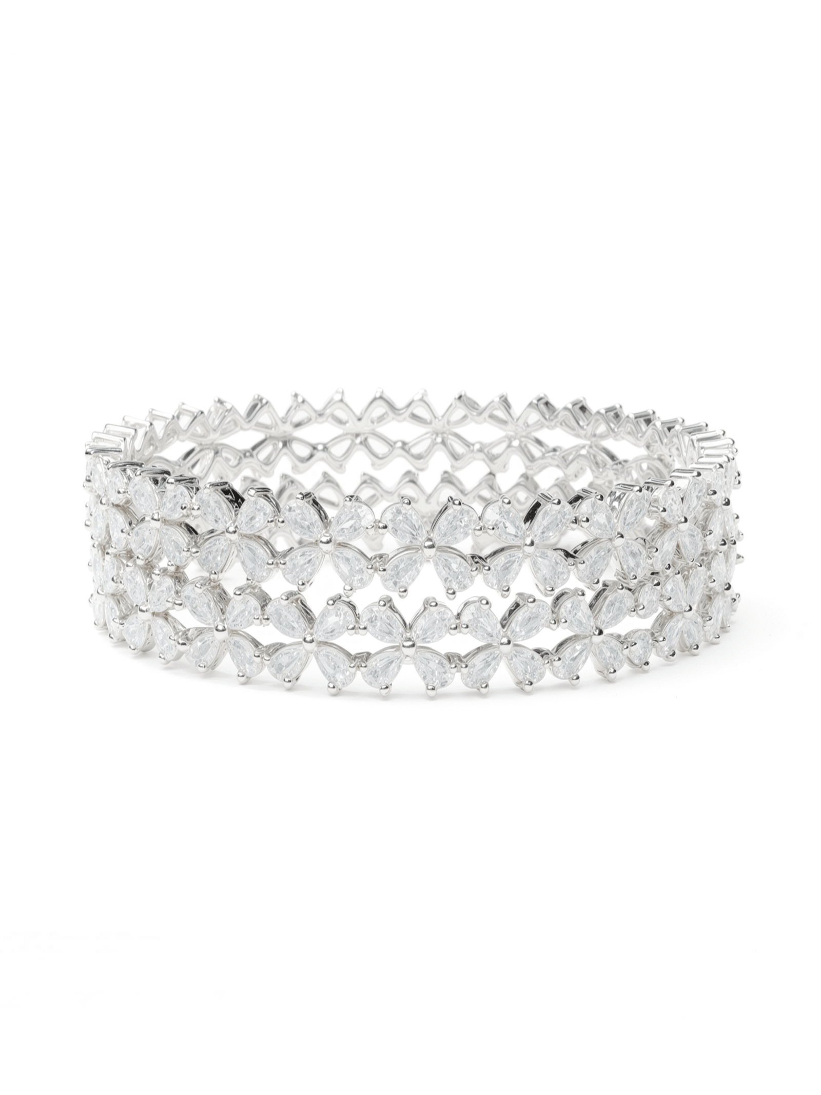 Ethereal Diamond Petal Bangles