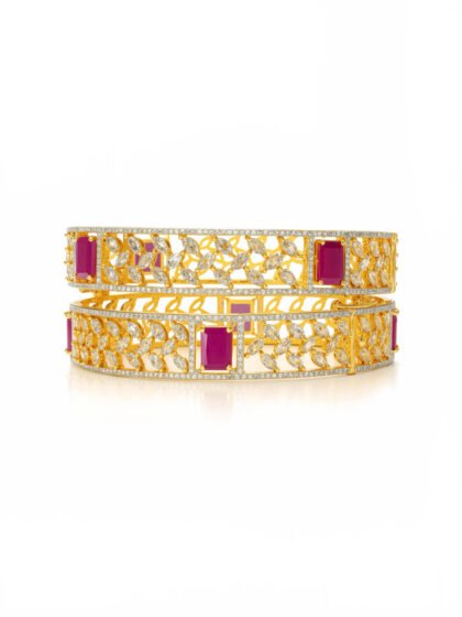 Royal Ruby Floral Bangles