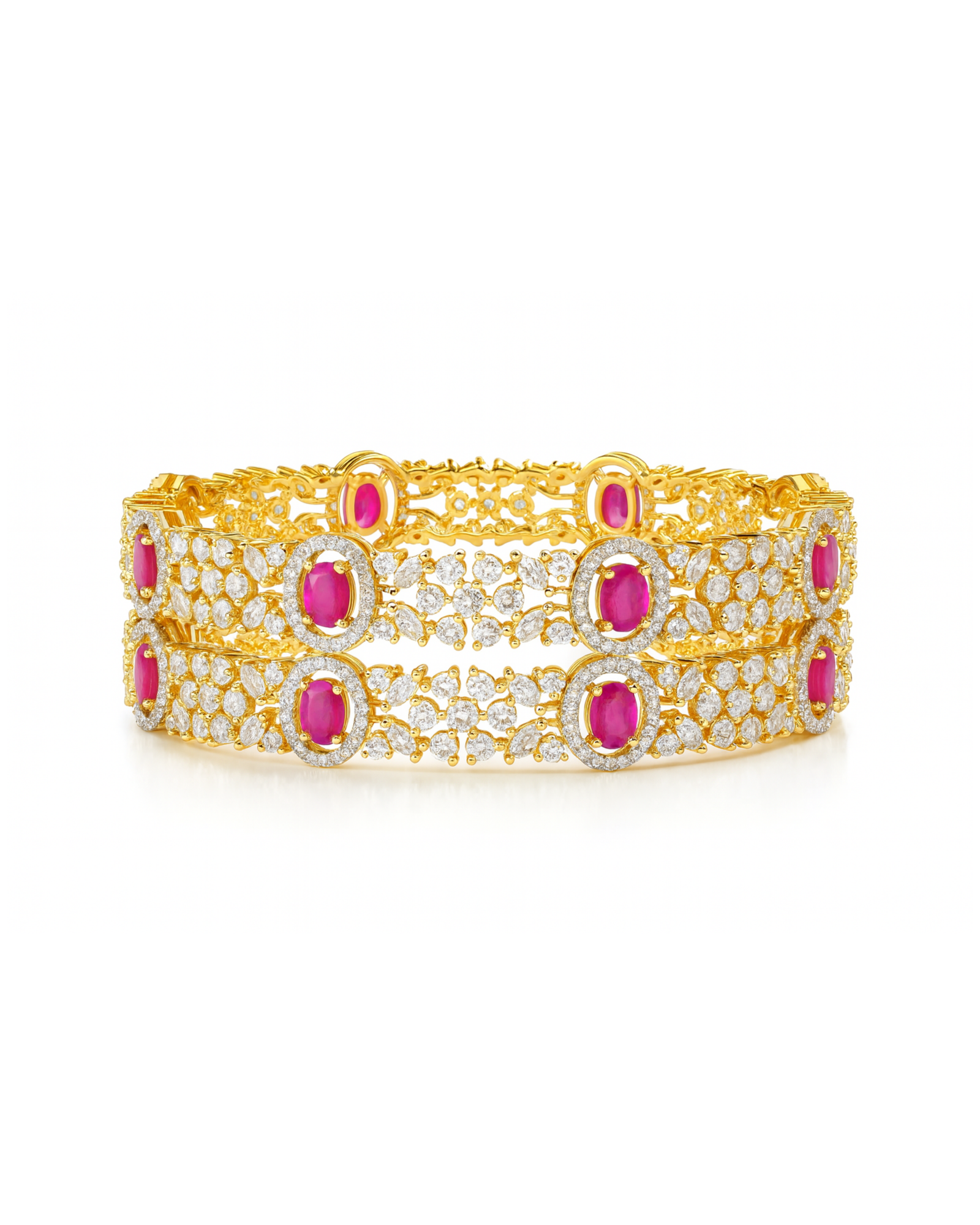 Royal Ruby Halo Bangles
