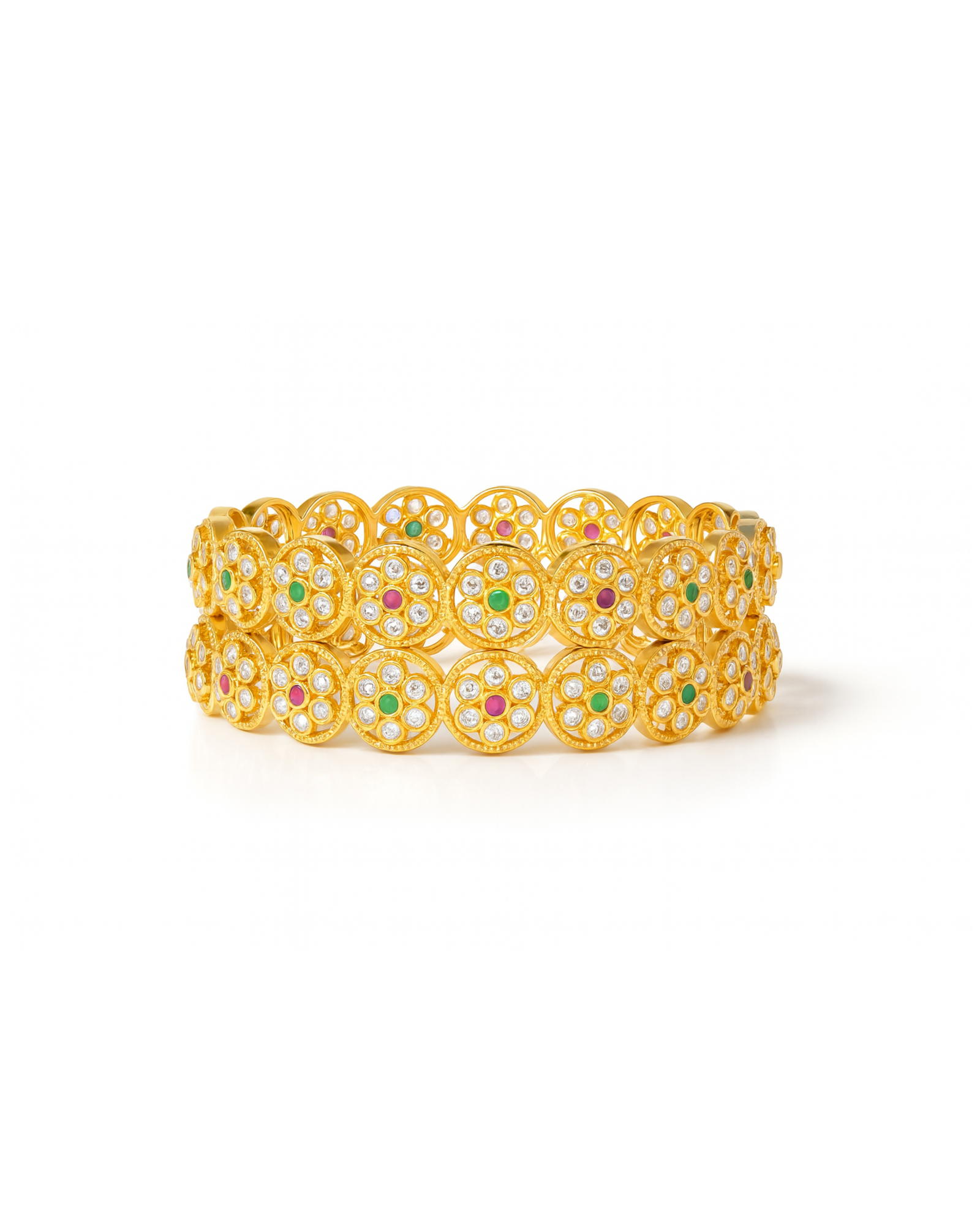 Kundan Polki Bloom Bangles