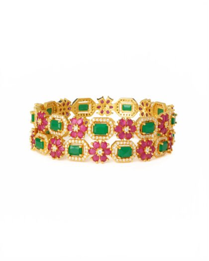 Emerald Blossom Heritage Bangles