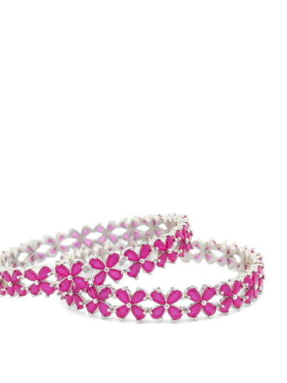 Ruby Petal Floral Bangles