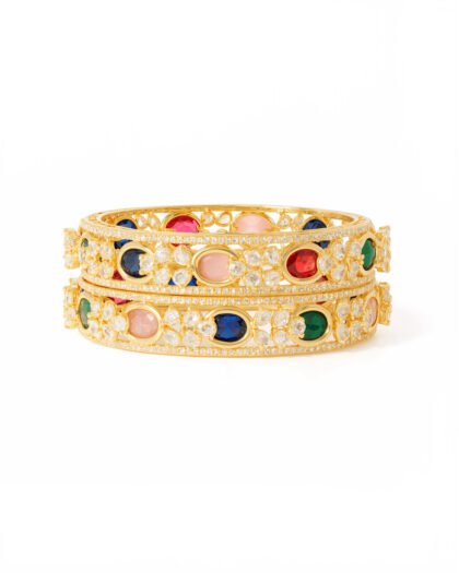 Royal Polki Navaratna Bangles