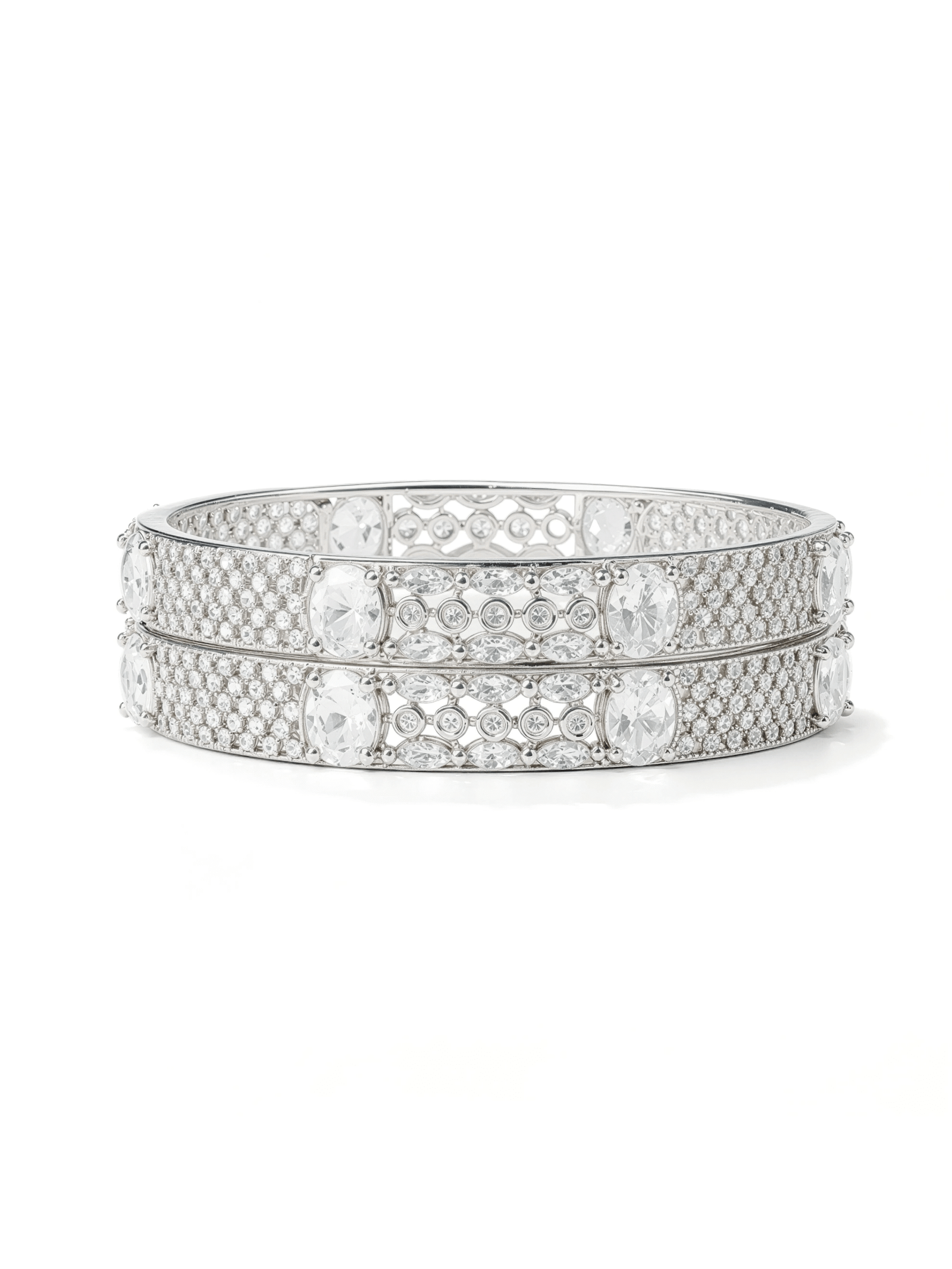 Lustrous Diamond Mesh Bangles