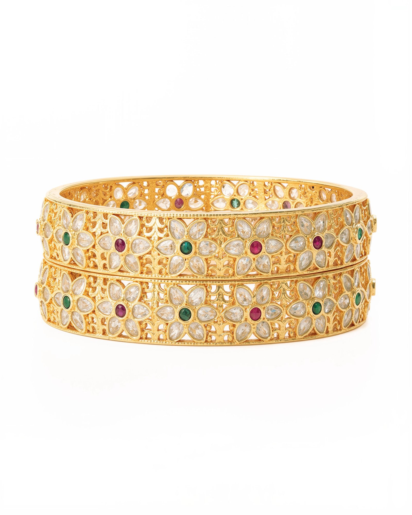 Kundan Floral Heritage Bangles