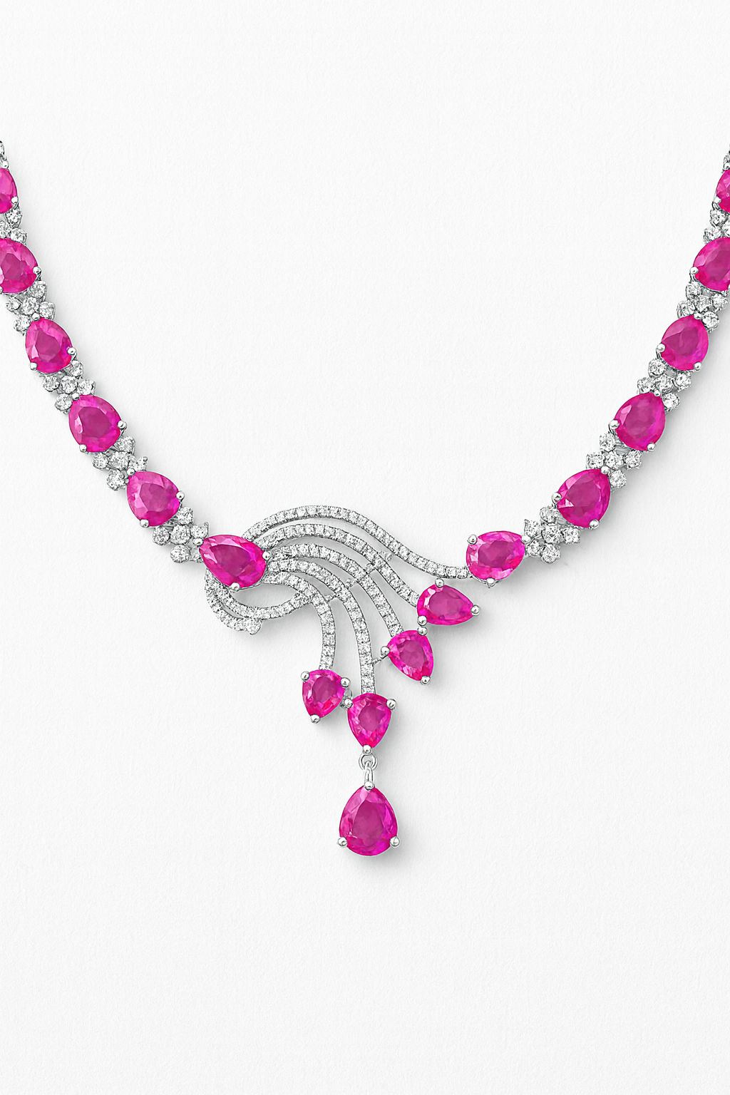 Fuchsia Wave Diamond Necklace