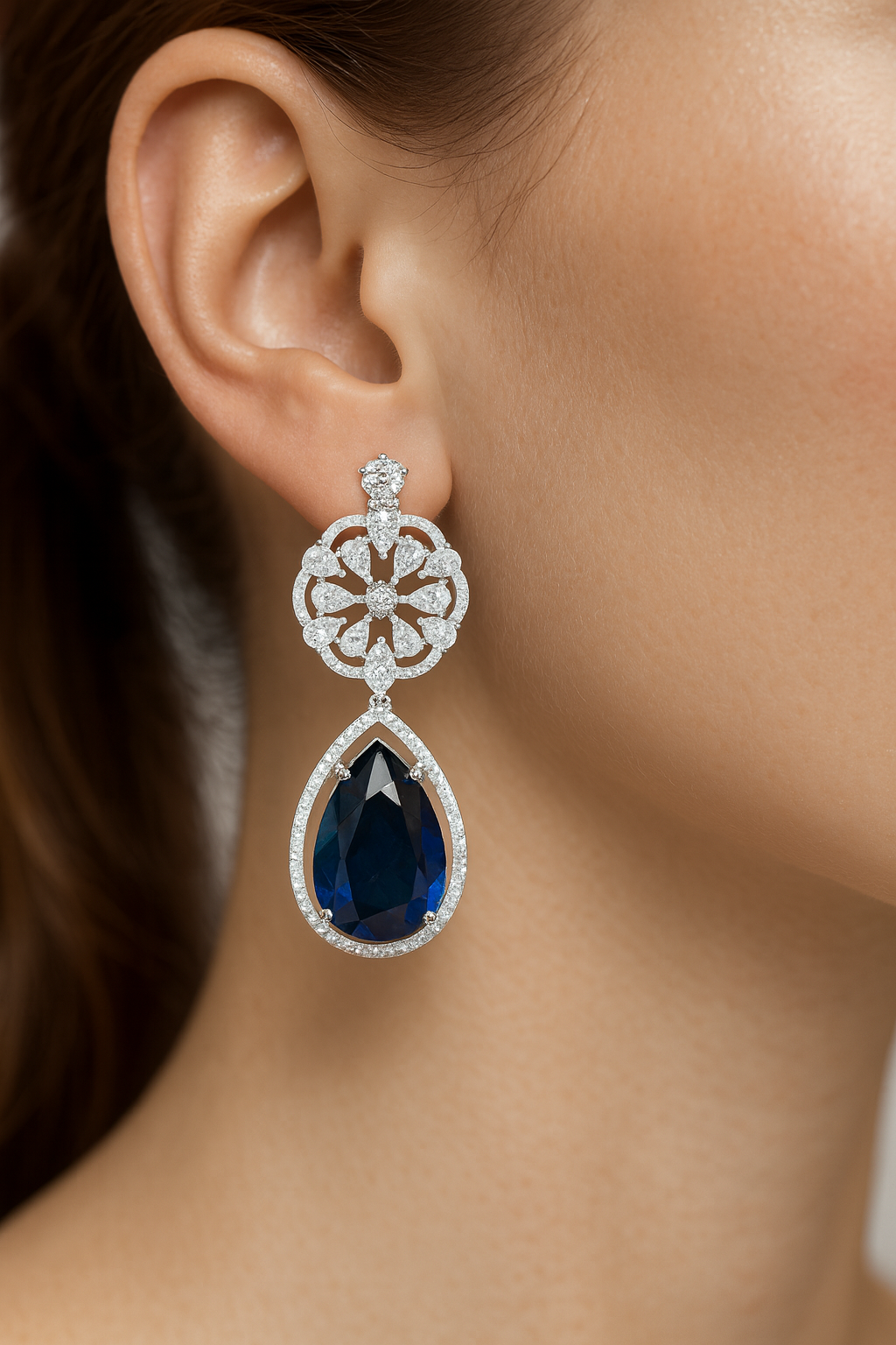 Midnight Sapphire Bloom Necklace - Image 4