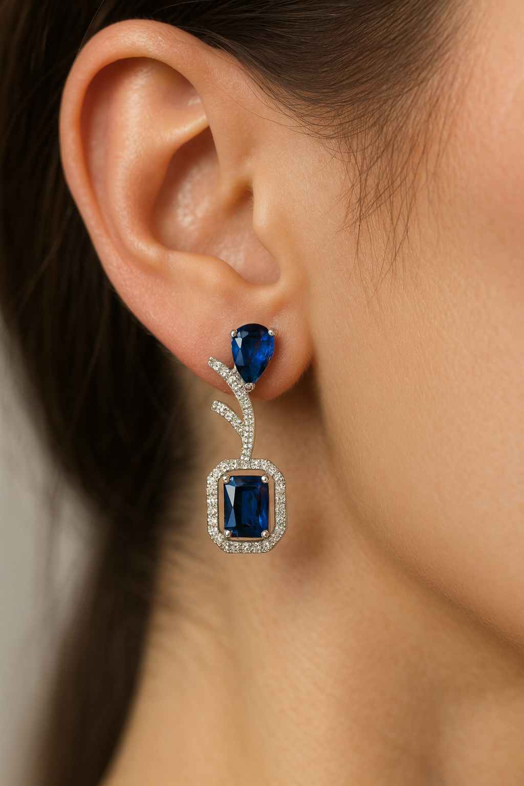 Sapphire Elegance Diamond Necklace - Image 3