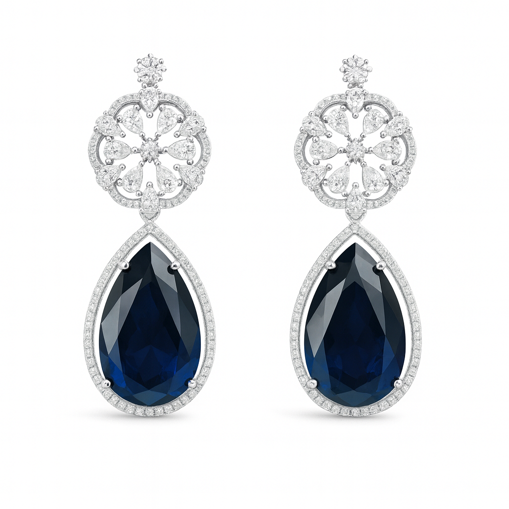 Midnight Sapphire Bloom Necklace - Image 2