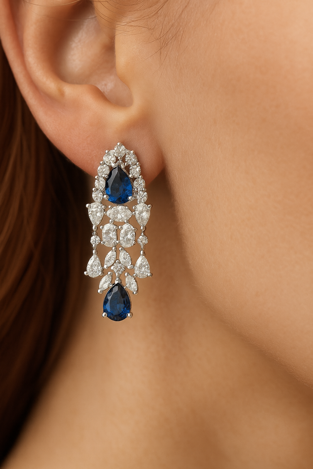 Royal Sapphire Drops Necklace - Image 4