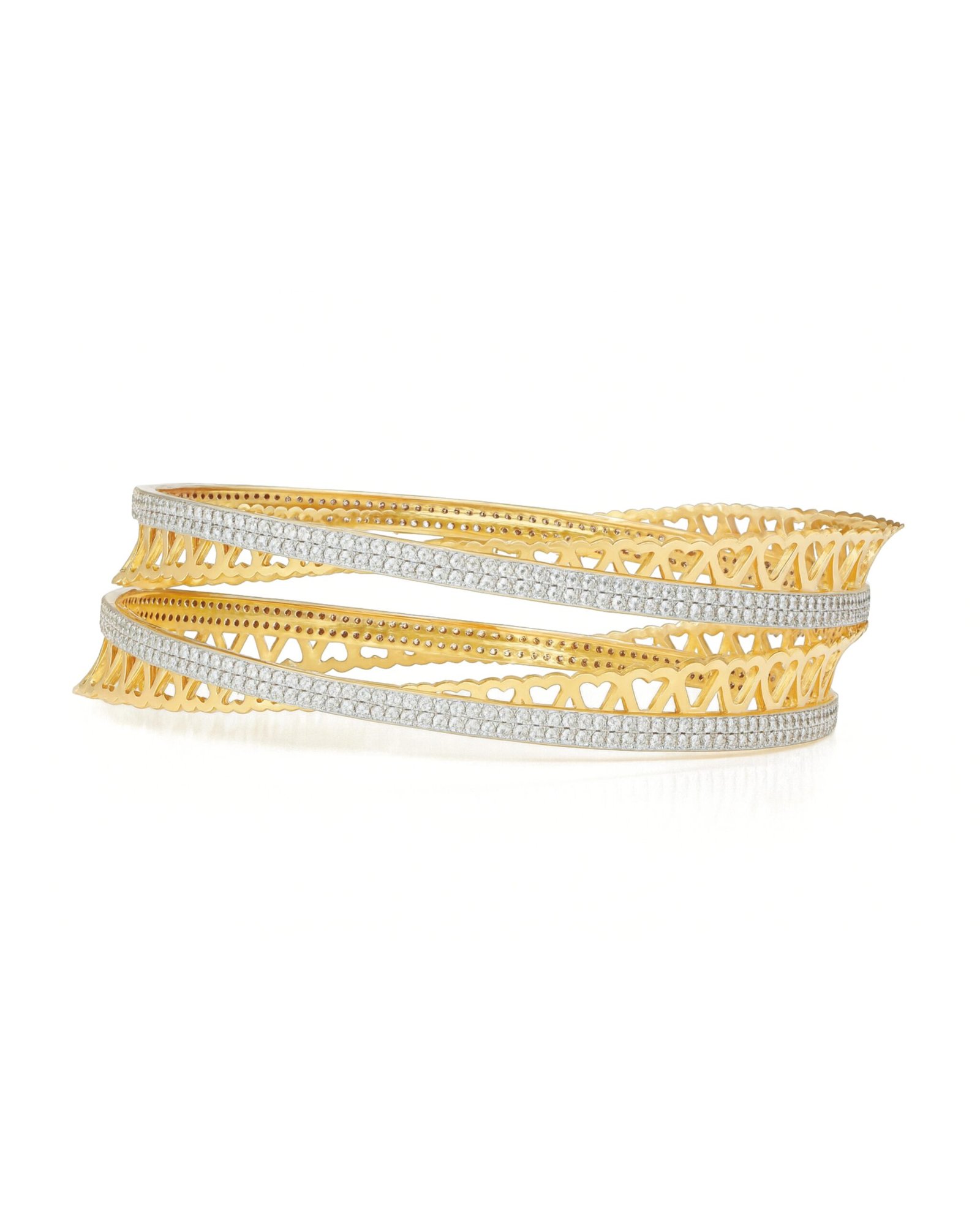 Heartlace Pavé Crossover Bangles